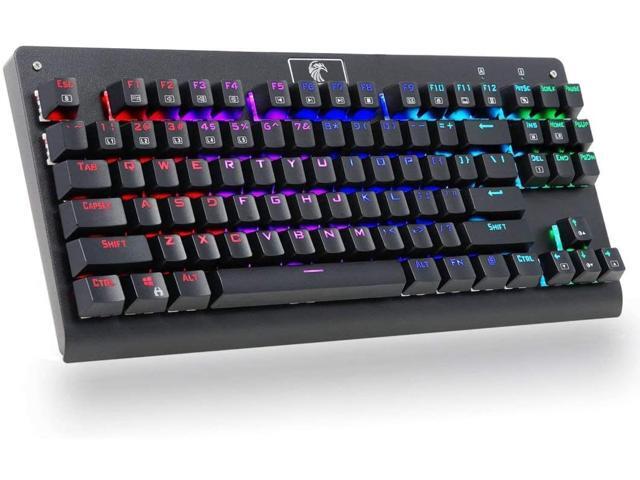 Mechanical Gaming Keyboard MechanicalEagle Z-77 Multicolor 9-Mode Backlit 87-Key Real Mechanical Keyboard 87-Key with Blue Switches - DIY Spare