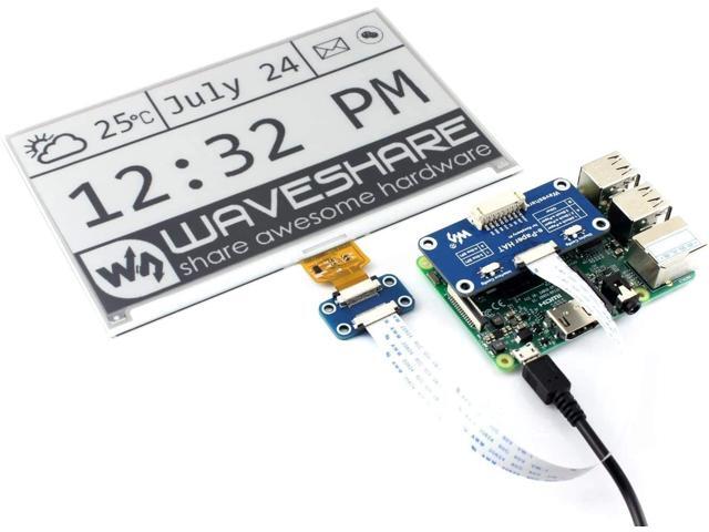 waveshare 75-inch E-Ink Display HAT for Raspberry Pi 800×480 Pixel with Embedded Controller Communicating via SPI Interface Supports Raspberry