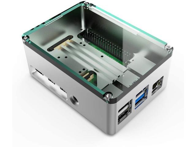 anidees Aluminum Heat Sinks fanless Pi Case with Silicone Thermal Pad for Raspberry Pi 4 Model B Silver (AI-PI4-SG-PRO)