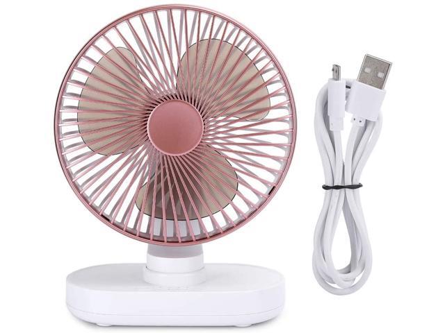 4 Speed Desktop Fan 2 Charging Methods USB Desktop Fan USB Mini Fan for Home or Office(Rose Gold)
