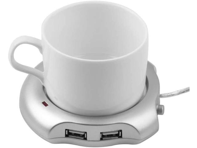 NAMEO Wired Tea Coffee Cup Mug Warmer Pad with 4 Ports Hub USB Gadget for PC Mac Laptop