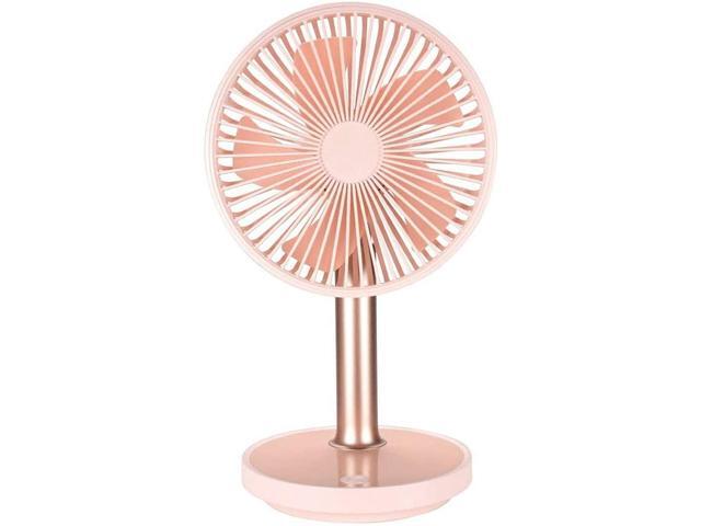 FCXBQ Mini USB Desktop Fan Portable USB Fan 4 Speeds Adjustable Silent with Night Light for Home Travel (Pink)