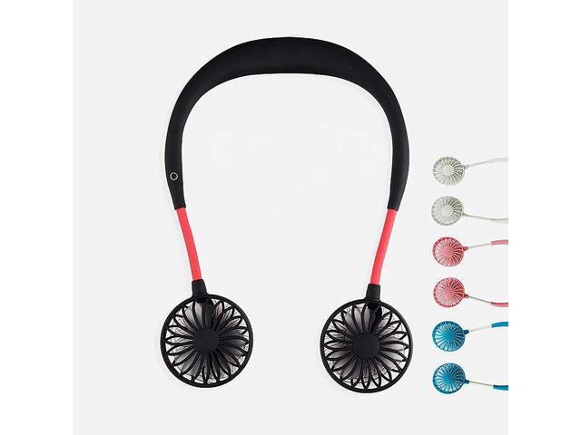 Hands-Free Neckband Fan Hand Free Personal Fan Headphone Design Wearable Portable USB Rechargeable Neckband Mini Fan (3 Speeds 5-10 Working Hours)