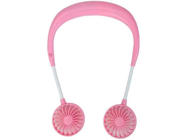 WBMKH Car Fan Portable Rechargeable Neckband Lazy Neck Hanging Style Dual Cooling Fans Gadget USB 1200mAh