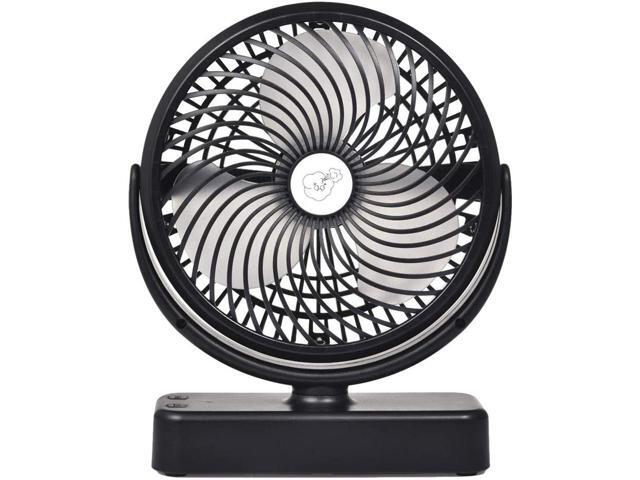 Lzww Portable 7 Inch Camping Fan USB Rechargable Baby Stroller Fan 1000mAh Camping Lantern Clip On Fan with Hanging Hook Ideal for Hurricane