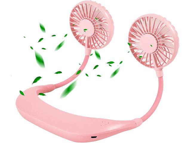 NEREIDS NET Neck Fan Mini Hanging Neck Fan 3 Level Air Flow Portable USB Charging Built-in Aromatherapy Multicolor Light Outdoor Wearable Cooling