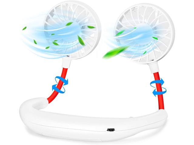 Portable Neck Fan Hand Free Personal Mini Fans USB Rechargeable360 Degree Free Rotation for Traveling Sports Office Reading (3 Speed