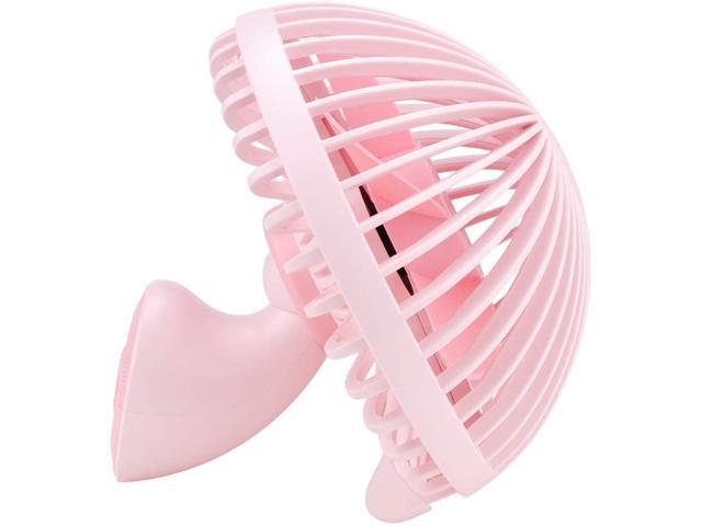 YEZIL High Velocity Personal Fans Mini Fan USB Charging Summer Mushroom Electric Fan Outdoor Personal Fans Mini Portable (Color: Pink)