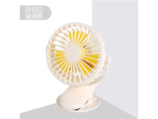 ZpLMW Net Red Led Night Light Flash Word Fan Desktop Rechargeable USB Portable Portable Mini Clip Fan-Pearl White-Regular Standard