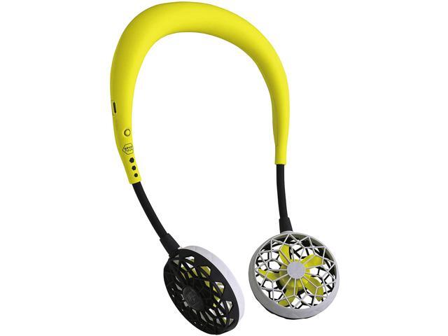 SPICE OF LIFE Hands-Free Wireless W Fan 2nd Edition - Yellow - Personal Hanging Neck Fan Wearable Portable Cooling Device USB Rechargeable