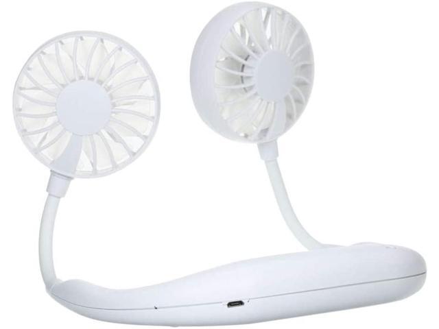 Hand Free Personal Fan Headphone Design Wearable Portable USB Rechargeable Neckband Mini Fan with 3 Speed Adjustable for Indoor Outdoor