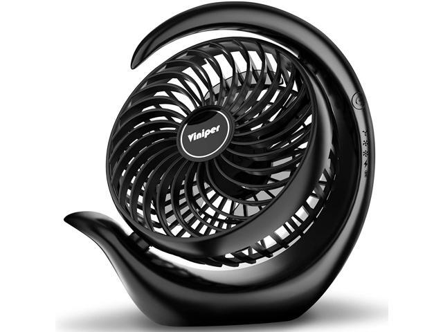 viniper Small Battery Desk Fan USB Battery Operated Fan: 3 Speeds 180° Rotation & Strong Wind Portable Fan 8-24 Hours Longer Working Small but
