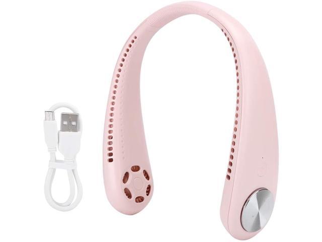 ohcoolstule Hanging Neck Fan Leafless USB Portable Air Cooler Mini Electric Air Conditioner Pink