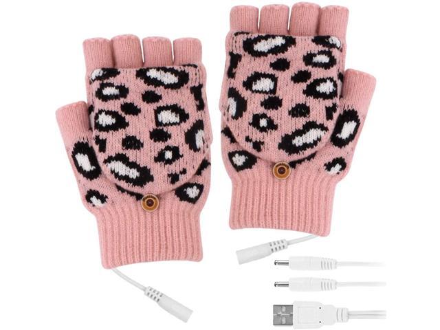 Unisex Women Men USB Heated Gloves Electric Heating Gloves Mitten Winter Warmer Rechargeable Laptop Gloves for Computer Typing Arthritis Hand