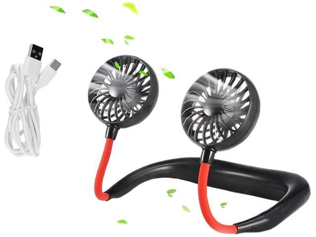 VTone Hand Free Portable Neck Fan Small Personal Fan Super Power Neck Fan Band 39 Inches (1M) Extended Charging Cable Adjustable 3 Times Wind