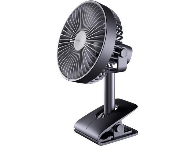HUSSSH USB Rechargeable Portable Fan - 10 Inch Clip On Desk Fan 4 Speed Air Circulator Battery Operated Adjustable Tilt Clips to Stroller Bed