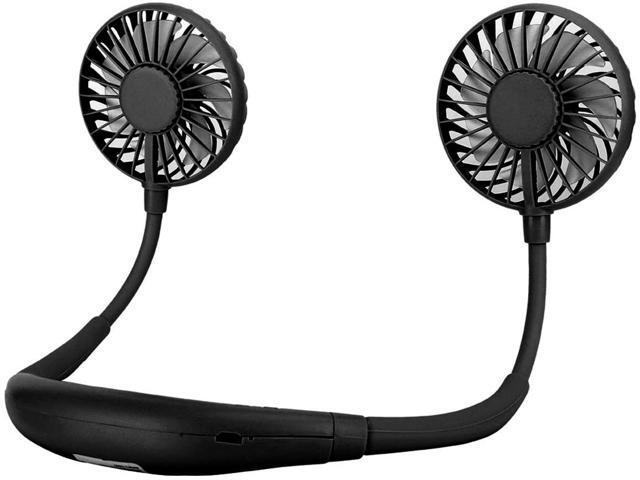 SOONHUA Neckband Fan Portable 3 Wind Speed USB Rechargeable Personal Cooling Fan with Aromatherapy Night Light for Office Travel