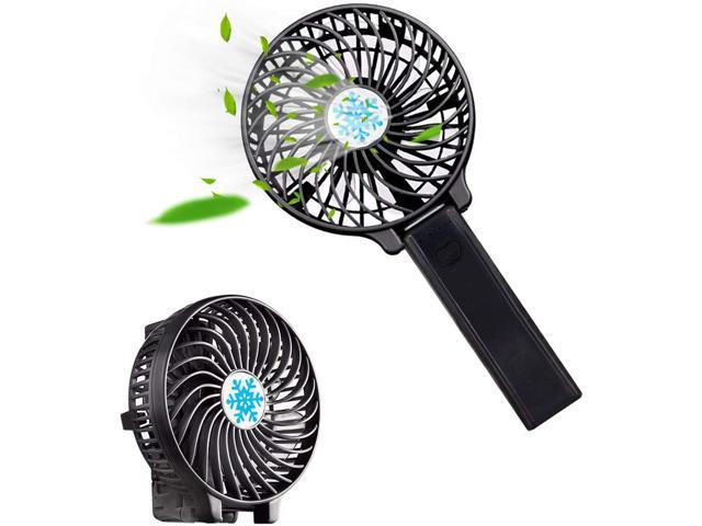 Mini Portable Fan with LED Light LEEMOON Collapsible Personal Fan USB Rechargeable Battery Lightweight Handheld Cooling Fan Electric Desktop Air