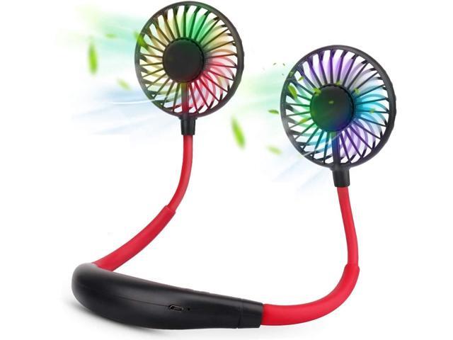 ANGORADO Portable Neck Fan with Led Light & Aromatherapy Personal Neck Fan with 360° Free Rotation Design for Outdoor Office Travel & Working