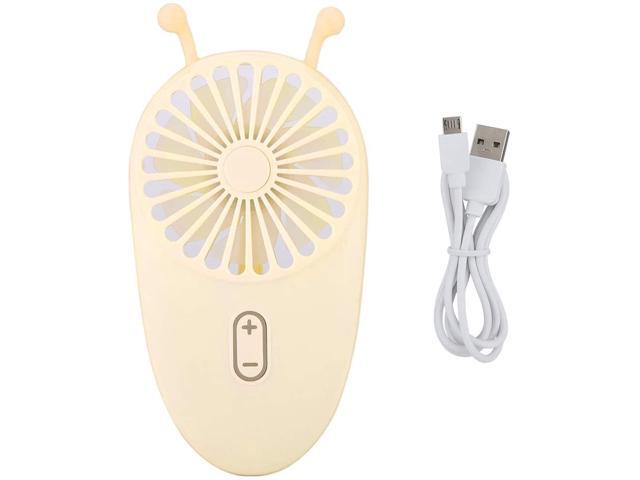 GOSHYDA Handheld Mini Fan 800mAh Portable One-Button Cartoon Snail Ears Handheld Desktop Mini USB Fan with Little Mirror Cool Light Function(Yellow)