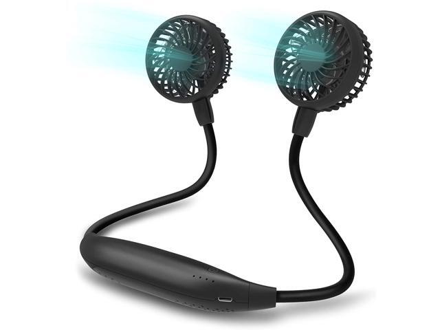 Portable Neck Fan 2600mAh Battery Operated Sport Fan Ultra Quiet Hands Free USB Fan with 6 Speeds Strong Wind 360° Adjustable Wearable Personal