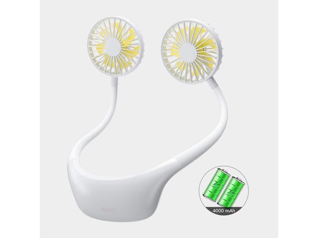Husssh Hands Free Portable Neck Fan - Best Rechargeable USB Battery Operated Fan Mini Wrap Around The Neck Fan for Office Travel Needs Home