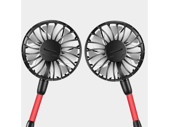 Hands-free Neck Band Hands-Free Hanging USB Rechargeable Dual Fan Mini Air Cooler Summer Portable 2000mA
