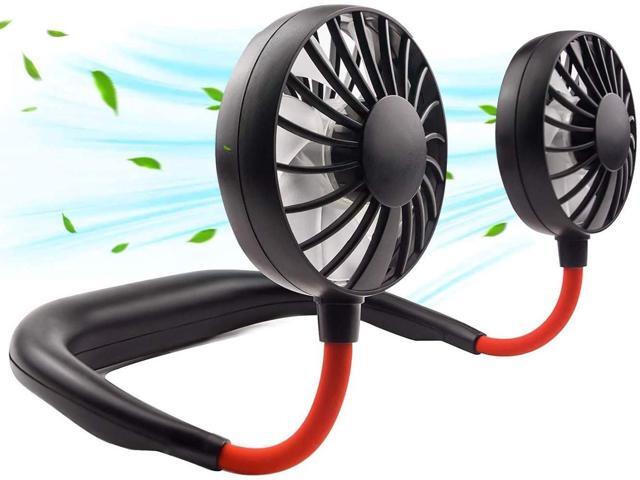 Hand Free Personal Fan USB Battery Rechargeable Portable? Mini Aromatherapy?Fan-Headphone Design Wearable 360 Degree Free Rotation Perfect for