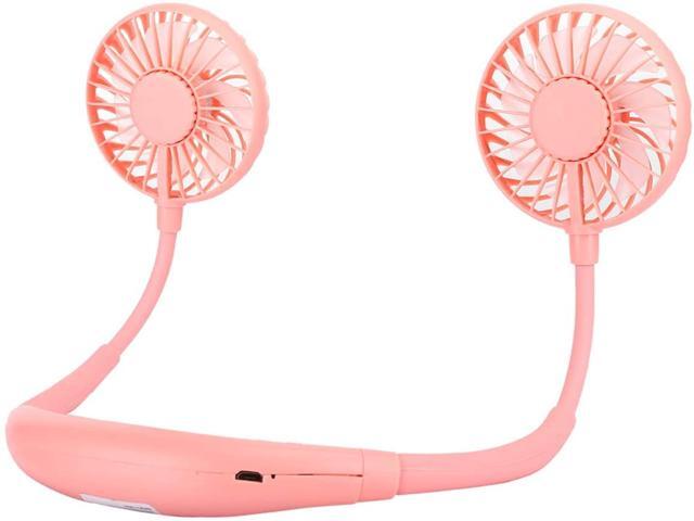 SOONHUA Neckband Fan Portable 3 Wind Speed USB Rechargeable Personal Cooling Fan with Aromatherapy Night Light for Office Travel