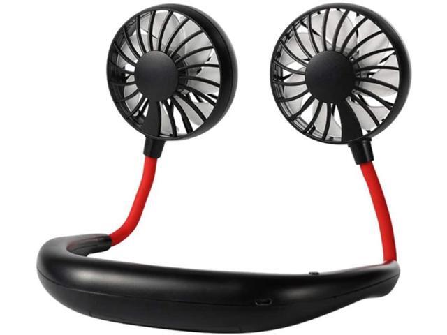 WBMKH Wearable Neckband Fan Hand Free Rechargeable Personal Neck Fan Travel Heatstroke Prevention Gadget USB