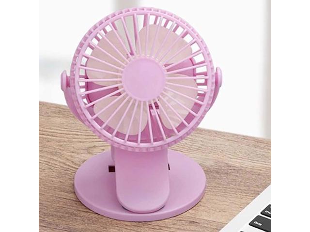 SHAIRMB USB Clip on Fan Quiet Portable Personal Mini Desk Fan USB/Battery Dual Power Supply for Home Office Baby Stroller Traveling Pink