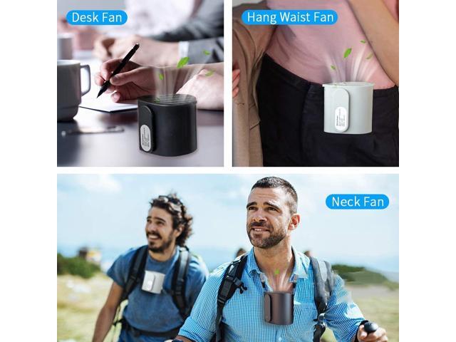 Personal Fan with Clip Mini 3-Speed Mode USB Rechargeable Waist Fan Hands-Free Strong Airflow Portable Fan for Outdoor Working Hiking Traveling