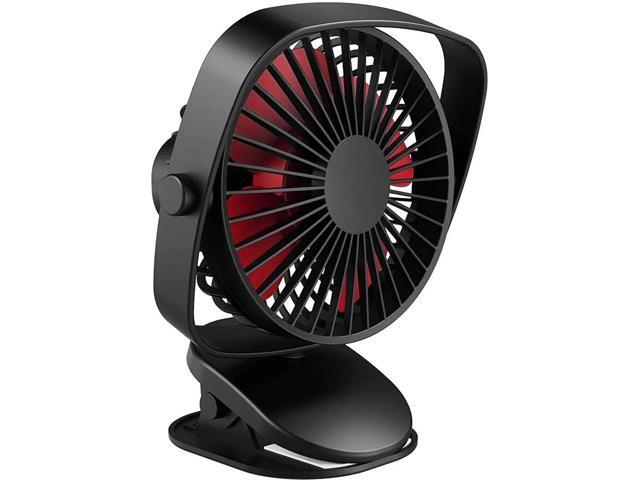 JXCAA Rechargeable Small Fan Desk Table Fan Portable USB Fan 3-Speed Fan One-Key Switch 360 Degree Rotation Hanging Fan Quiet Operation