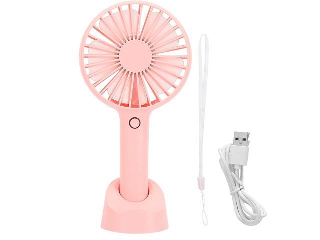 Teror Portable Fan Low Noise Mini Portable Fan with Mobile Phone Holder USB Rechargeable Desktop Fan (Pink)