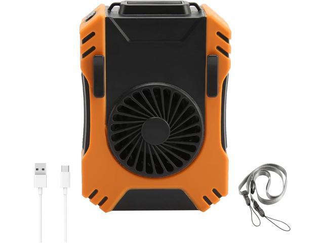 YESBAY Mini Neck Hanging Fan Portable Waist Clip Fan 3 Gears Airflow Rechargeable 5000mAh Necklace Fans USB Type-C Light Climbing Hiking Outdoor