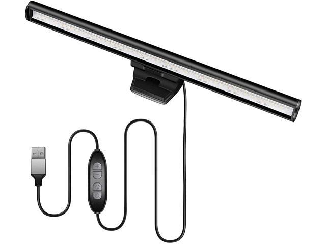 USB Laptop Reading Light LED Computer Screen Lamps with 10 Brightness Levels 3 Color Temperature Desk Light with Clip No Screen Glare