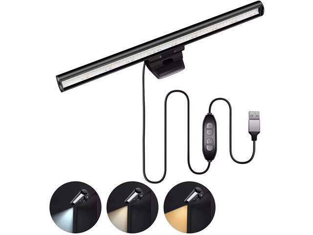 USB Laptop Screenbar Light Eye Protection Office Computer Screen Light with Clip 3 Colors Adjustable for LCD Monitor Lamp Study Reading Light