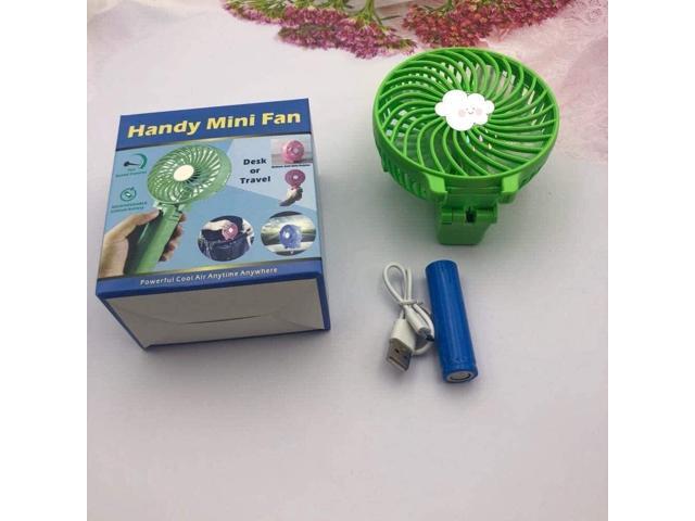 ZpLMW USB Mini Handheld Folding Small Fan Desktop Convenient Desktop Creative Charging Small Fan (Color: Green)