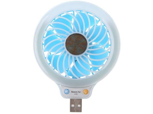 USB Fans Desk New USB Gadgets 5V Portable Mini 4 LED Light Desk USB Fan Quiet Operation for PC Laptop Notebook Small Fans -Blue-