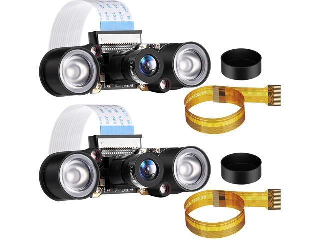 2 Sets for Raspberry PI Camera Module 5MP OV5647 1080P Video Webcam Sensor Infrared Night Vision Camera Module for Raspberry Pi B/B+ A+ RPi 4/3/