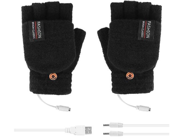 Unisex Women Men USB Heated Gloves Electric Heating Gloves Mitten Winter Warmer Rechargeable Laptop Gloves for Computer Typing Arthritis Hand