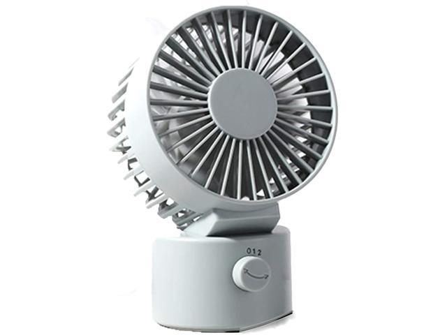XQHD Desk Fan Quiet USB Small Fan Portable Double Fan Page Powerful 2 Speed 30° Adjustment Energy Saving Mini Fan for Home Office Library Laptop