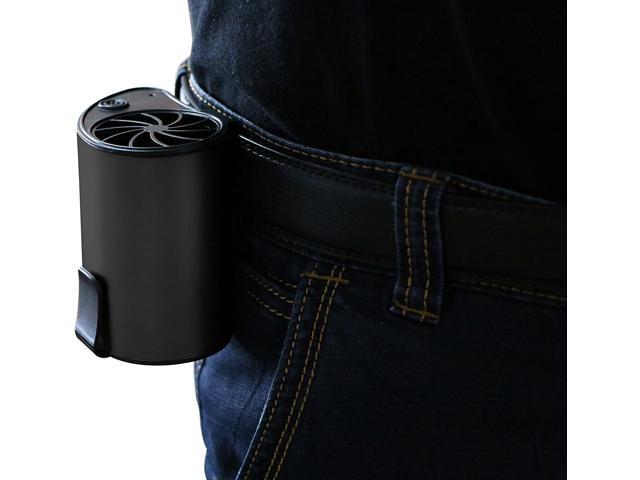 Mini Portable USB Rechargeable Fan - Personal Air Conditioner Fan Can be Worn on the Waist - Great for Camping Fishing and Outdoor Working-Black