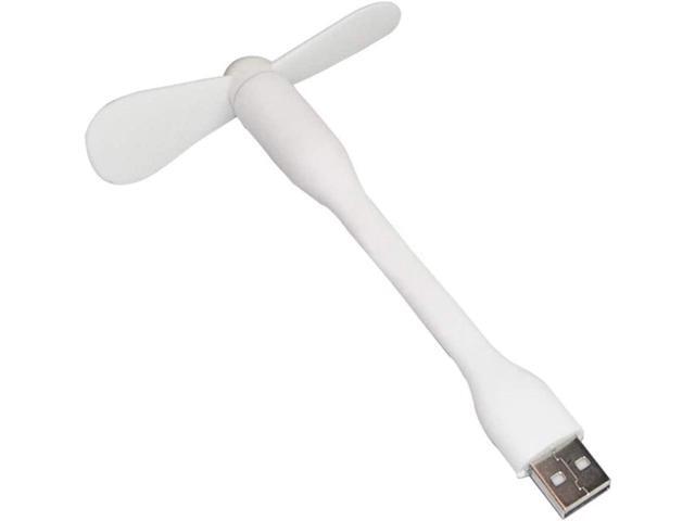 QAnter USB Fan Flexible Portable Removable USB Mini Fan for All Power Supply USB Output USB Gadgets Bladeless Hand Desk Table (White)