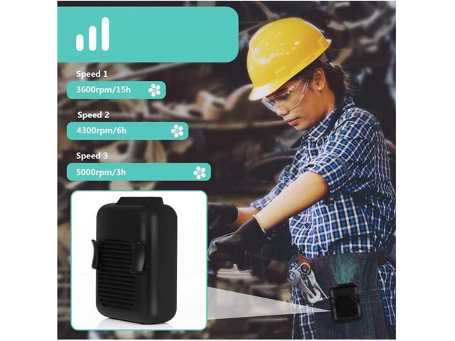 Waist Fan Portable Handsfree USB Fan Mini Wearable Clip on Fan Strong Wind Rechargeable Battery for Camping Fishing G20 4000 mAh