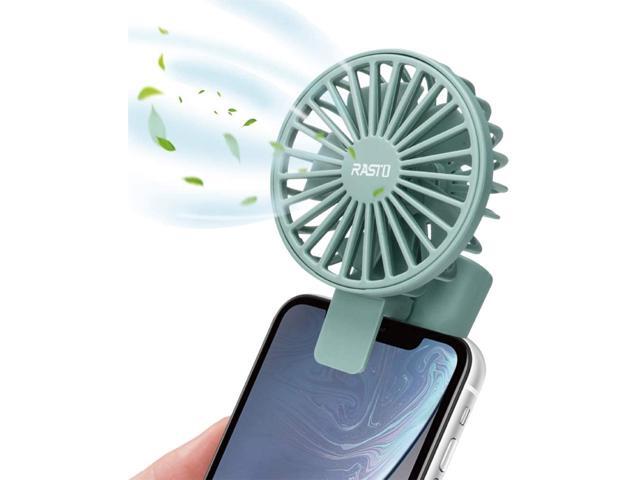 RASTO RK4 2' Mini Portable Handheld Fan Clip-on Phone Laptop Tablet Book Powered by USB One Speed Compact Handy Lightweight for Outdoor Wedding