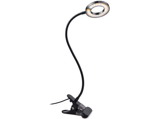 FUUNTATO LED Eye Protection Book Clamp Desk Lamp Clip On Light USB Reading Lights 24 LED USB Light 3 Color Modes 10 Brightness Dimmer Auto Off