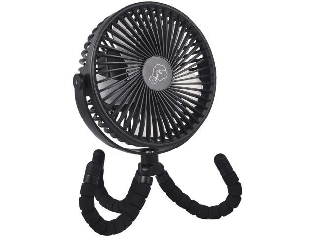 Portable USB Fan Clip Fan Table Fan Hand Fan 10000mAh Battery Operated Stroller Fan 360 ° Rotatable Tripod Fan with 3 Speeds 47 Hours Working