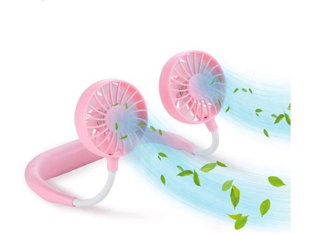 Neck Fan Portable Fan USB Fan Mini Personal Small Fan Neckband Sport Fan Wearable Hands Free Fan Desktop Fan 3 Speed Adjustable for Outdoor Indoor