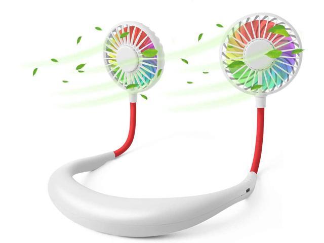 Tikduck Neck Portable Sports Fans Hand Free Mini USB Rechargeable Desk Fan Headphone Design Wearable Small Personal Table Travel Office Room